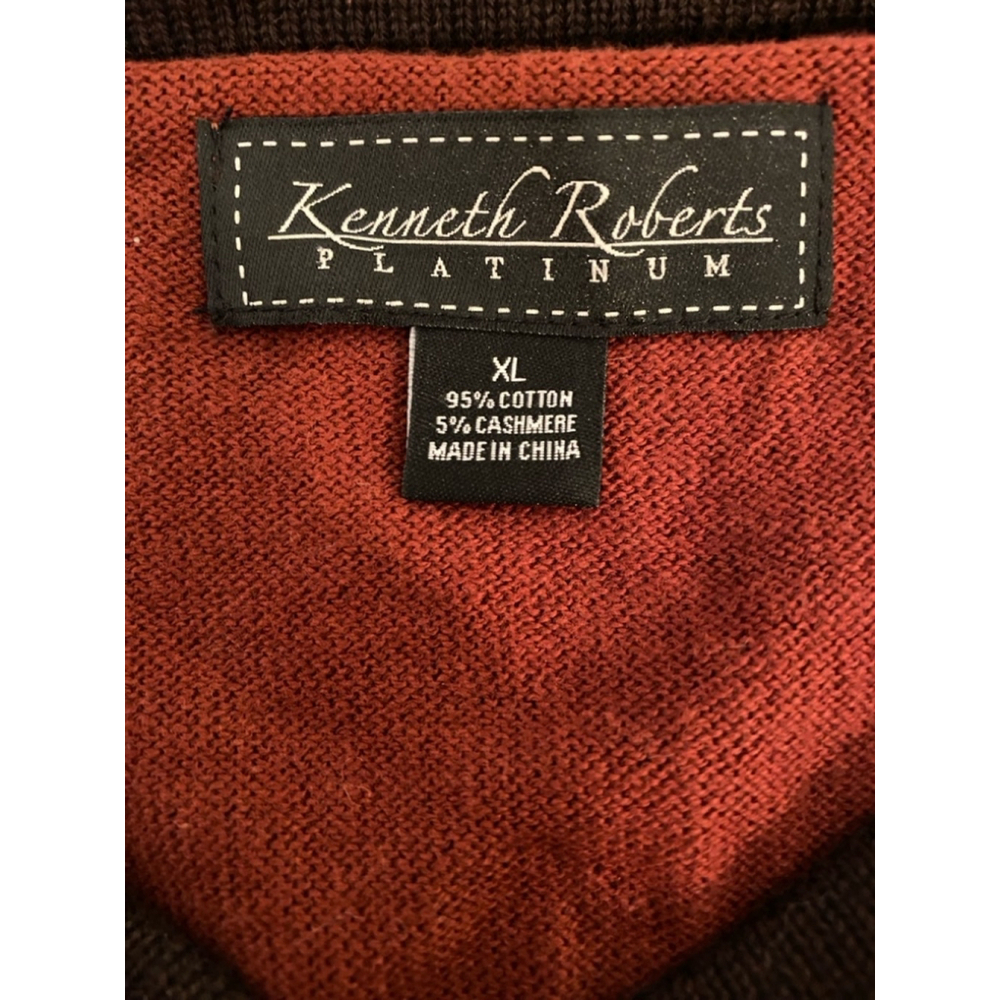 Men's Kenneth Roberts Sweater XL Rust/Brown - Picture 3 of 4